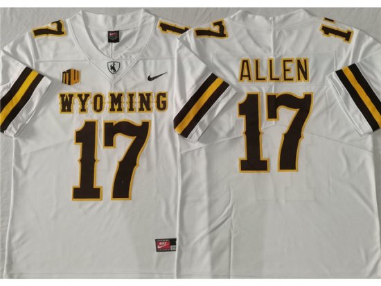 NCAA Wyoming Cowboys #17 Josh Allen White College Football Jersey