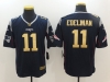New England Patriots #11 Julian Edelman Blue Gold Number Christmas Limited Jersey