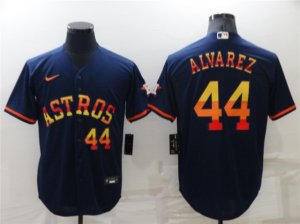 Houston Astros #44 Yordan Alvarez Navy Rainbow Cool Base Jersey