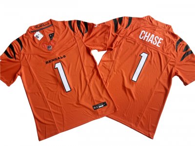 Cincinnati Bengals #1 Ja'Marr Chase Orange Vapor F.U.S.E. Limited Jersey