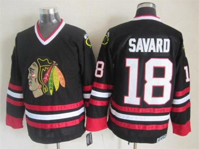 Chicago Blackhawks #18 Denis Savard CCM Vintage Black Jersey