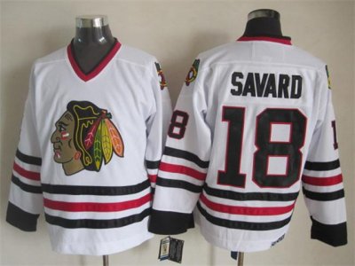 Chicago Blackhawks #18 Denis Savard CCM Vintage White Jersey