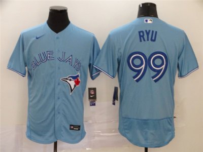 Toronto Blue Jays #99 Hyun-Jin Ryu Alternate Powder Blue Flex Base Jersey
