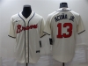 Atlanta Braves #13 Ronald Acuna Jr. Cream Cool Base Jersey