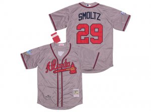 Atlanta Braves #29 John Smoltz 1999 World Series Gray Throwback Jersey