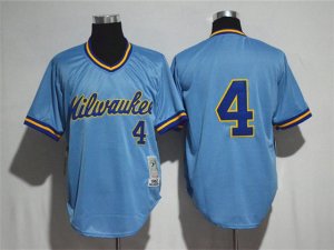 Milwaukee Brewers #4 Paul Molitor 1982 Throwback Blue Jersey