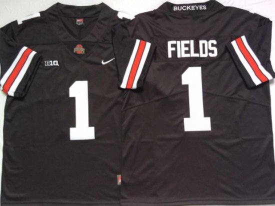 NCAA Ohio State Buckeyes #1 Justin Fields Black College Football Jersey