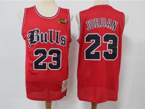 Chicago Bulls #23 Michael Jordan Red Old English Faded Limited Edition Jersey