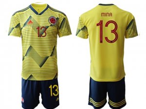 National Colombia #13 Mina Home Yellow 2019/20 Soccer Jersey