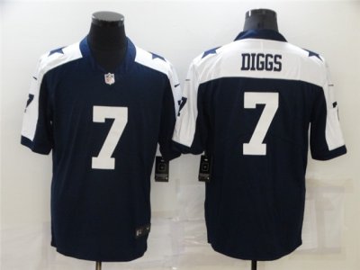 Dallas Cowboys #7 Trevon Diggs Thanksgiving Blue Vapor Limited Jersey