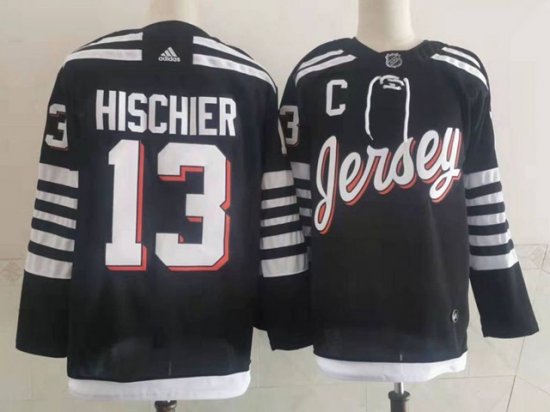 New Jersey Devils #13 Nico Hischier 2021/22 Alternate Black Jersey