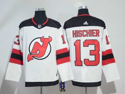 New Jersey Devils #13 Nico Hischier White Jersey
