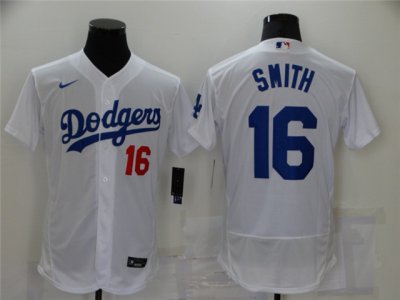 Los Angeles Dodgers #16 Will Smith White Flex Base Jersey