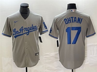 Los Angeles Dodgers #17 Shohei Ohtani Gray Cool Base Jersey