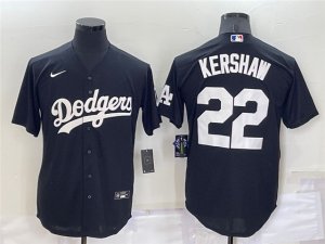 Los Angeles Dodgers #22 Clayton Kershaw Black Turn Back The Clock Jersey