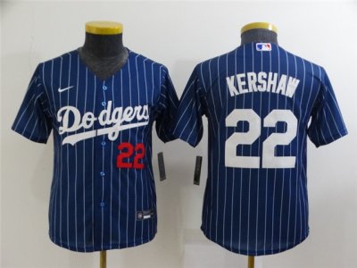 Youth Los Angeles Dodgers #5 Freddie Freeman Blue Pinstripe Cool Base Jersey