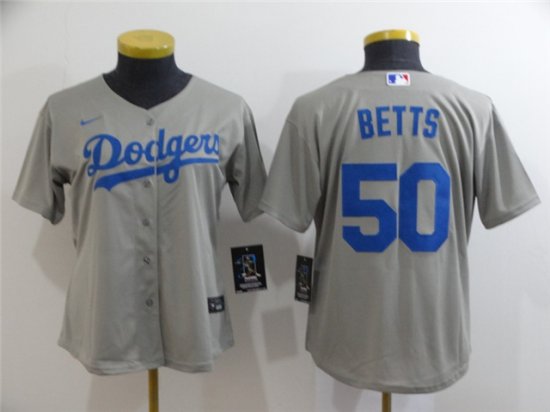 Womens Los Angeles Dodgers #50 Mookie Betts Alternate Gary Cool Base Jersey