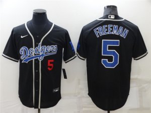 Los Angeles Dodgers #5 Freddie Freeman Black Fashion Cool Base Jersey