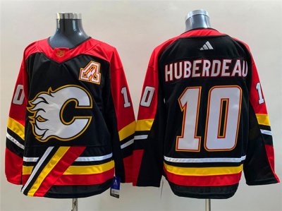 Calgary Flames #10 Jonathan Huberdeau Black 2022/23 Reverse Retro Jersey