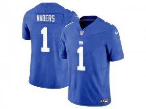 New York Giants #1 Malik Nabers Blue Vapor Limited Jersey