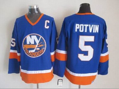 New York Islanders #5 Denis Potvin CCM Vintage Blue Jersey