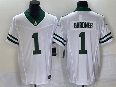 New York Jets #1 Sauce Gardner White Legacy Vapor F.U.S.E. Limited Jersey