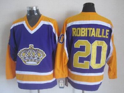 Los Angeles Kings #20 Luc Robitaille 1980's Vintage CCM Purple Jersey