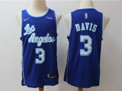 Los Angeles Lakers #3 Anthony Davis Blue Classic Swingman Jersey