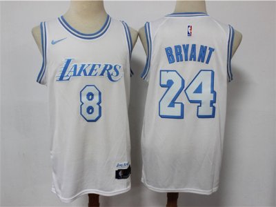 Los Angeles Lakers #8/24 Kobe Bryant 2020-21 White City Edition Swingman Jersey