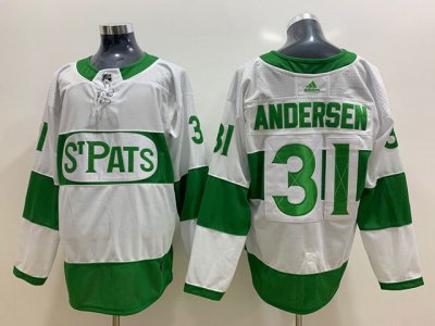 Toronto Maple Leafs #31 Frederik Andersen White 2019 St.Patrick's Day Jersey