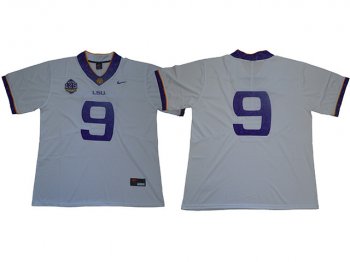 NCAA LSU Tigers #9 White 125th Season College Football Jersey