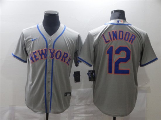 New York Mets #12 Francisco Lindor Gray Limited Jersey