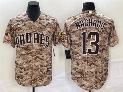 San Diego Padres #13 Manny Machado Camo Cool Base Jersey