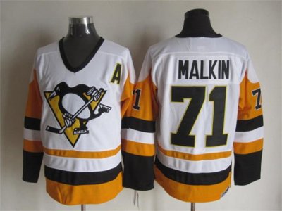 Pittsburgh Penguins #71 Evgeni Malkin 1992 Vintage CCM White/Gold Jersey
