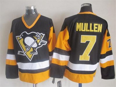 Pittsburgh Penguins #7 Joe Mullen 1992 Vintage CCM Black/Gold Jersey