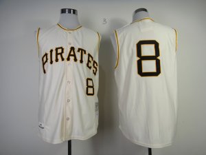 Pittsburgh Pirates #8 Willie Stargell 1962 Throwback Cream Sleeveless Jersey