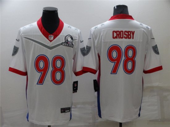 Las Vegas Raiders #98 Maxx Crosby White 2022 AFC Pro Bowl Jersey