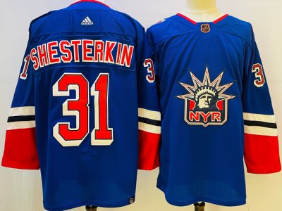 New York Rangers #31 Igor Shesterkin Royal 2022/23 Reverse Retro Jersey