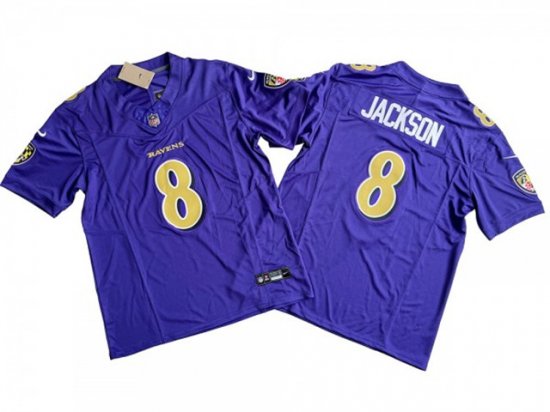 Baltimore Ravens #8 Lamar Jackson Purple Color Rush Vapor F.U.S.E. Limited Jersey