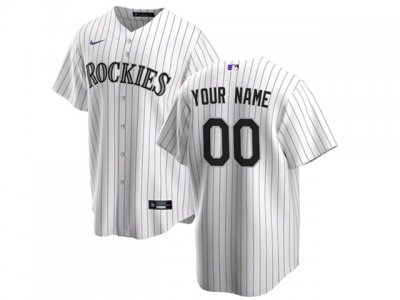 Colorado Rockies Custom #00 White Cool Base Jersey