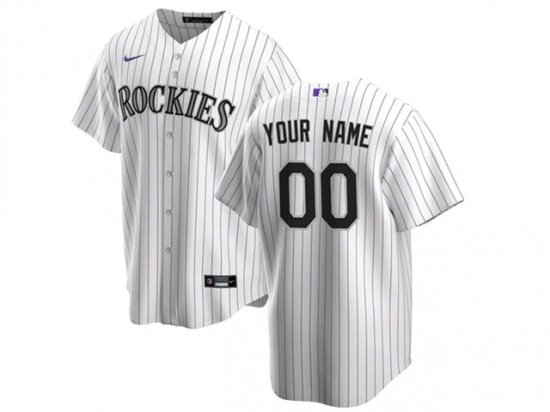 Colorado Rockies Custom #00 White Cool Base Jersey