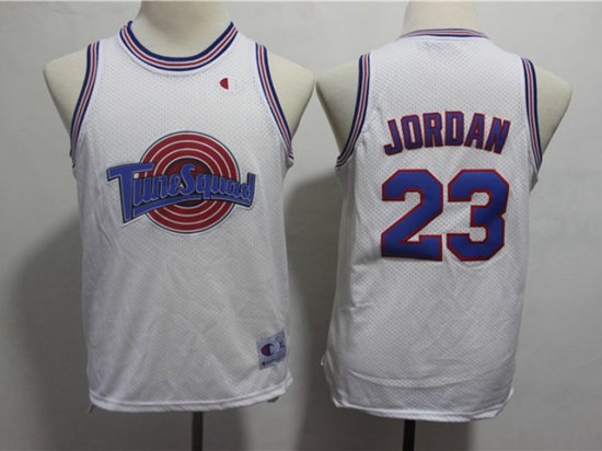 Youth Space Jam Tune Squad #23 Michael Jordan White Movie Basketball Jersey