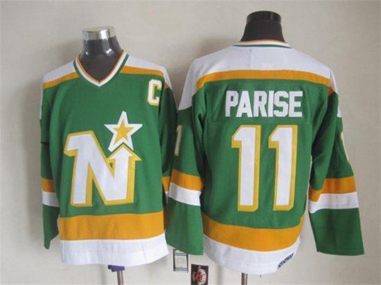 Minnesota North Stars #11 J. P. Parise 1980's CCM Vintage Green Jersey