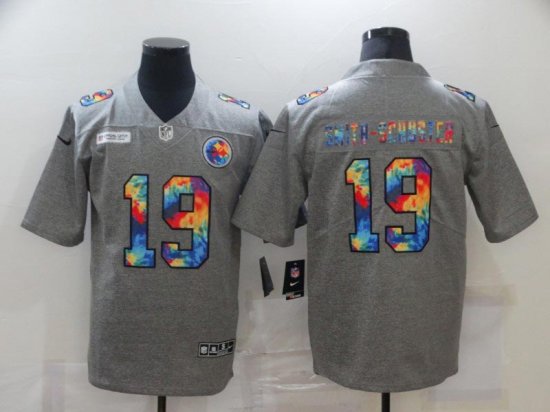 Pittsburgh Steelers #19 Juju Smith-schuster Gray Rainbow Vapor Limited Jersey