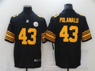 Pittsburgh Steelers #43 Troy Polamalu Color Rush Black Limited Jersey