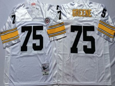 Pittsburgh Steelers #75 Joe Greene 1975 Throwback White Jersey