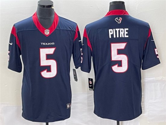 Houston Texans #5 Jalen Pitre Navy Vapor Limited Jersey