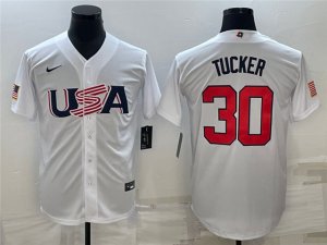 USA #30 Kyle Tucker White 2023 World Baseball Classic Jersey