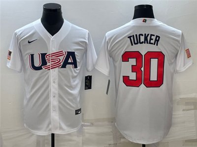 USA #30 Kyle Tucker White 2023 World Baseball Classic Jersey