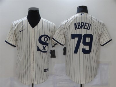 Chicago White with name Sox #79 Jose Abreu White with name 2021 Field of Dreams Cool Base Jersey